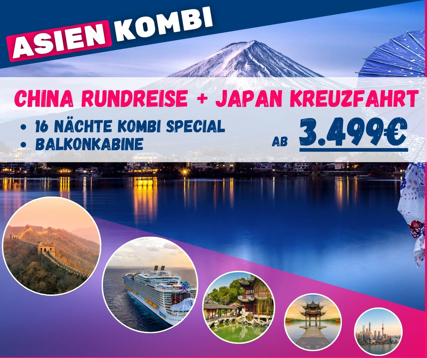 Asien-kreuzfahrt-Kombination