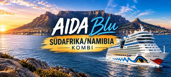 AIDA Blu S&uuml;dafrika & 2 N&auml;chte Kapstadt, inklusive Fl&uuml;ge f&uuml;r 2027/2028